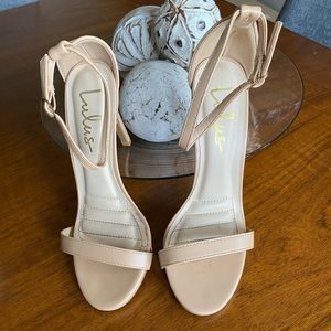Nude strappy heels